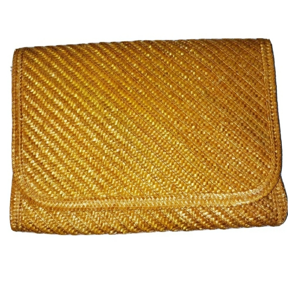 Lesco Straw Clutch Bag Vintage Envelope Handbag